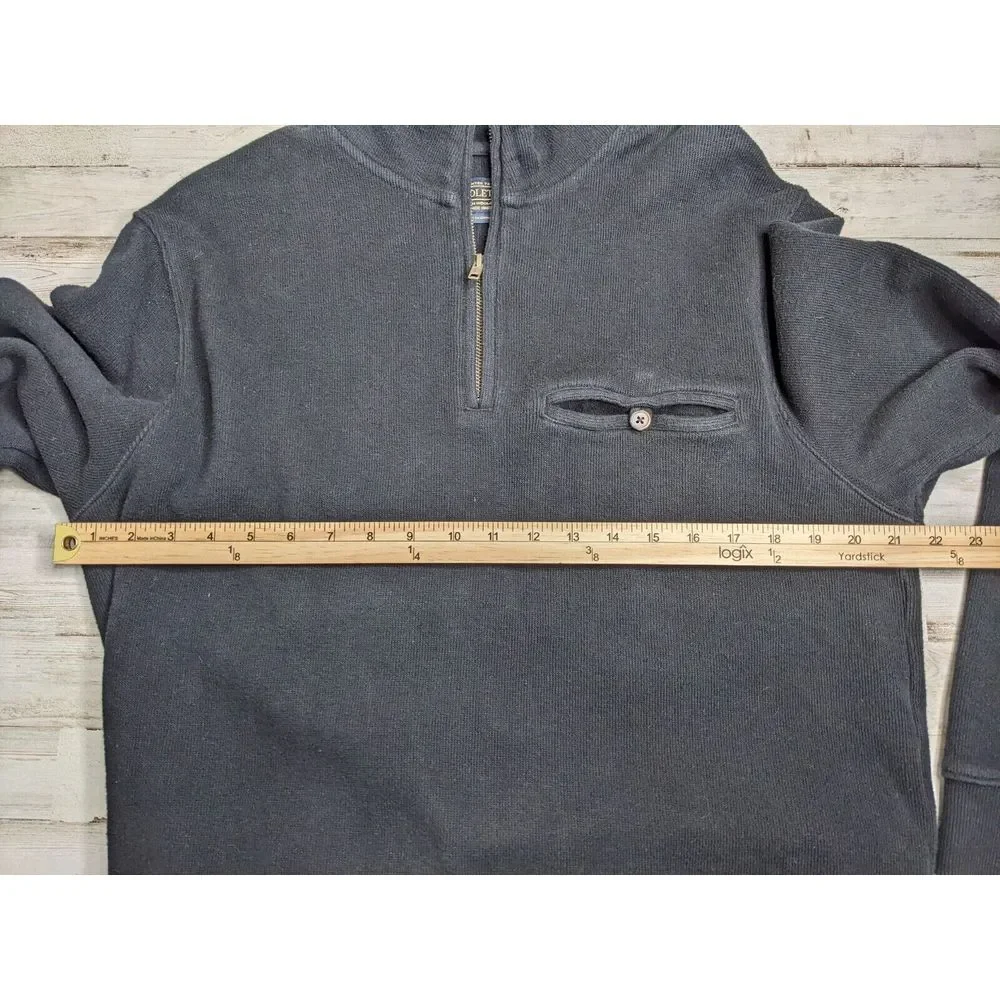 Pendleton Mens 1/4 ZIP Sweater Black Large 100%‎ Cotton Long Sleeve